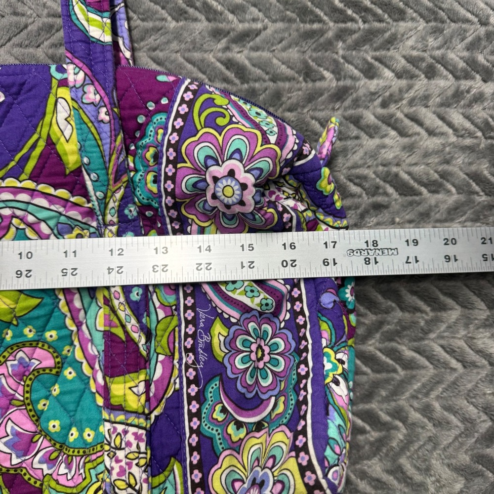 Vera Bradley Duffel Bag Medium Purple Teal Paisley Lilli Bell Travel Bag - Picture 9 of 10